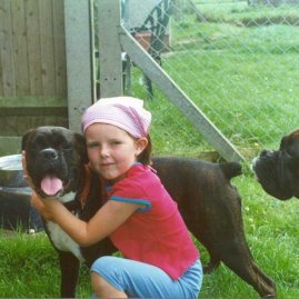 Dolly and Harriet with Daisy looking in